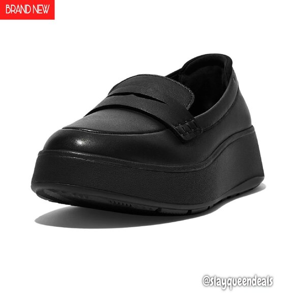 Leather Flatform Penny Loafers Slip-On Shoes Comfort Slip-Resistant